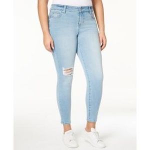 CELEBRITY PINK Plus Blue Ripped Skinny Jeans